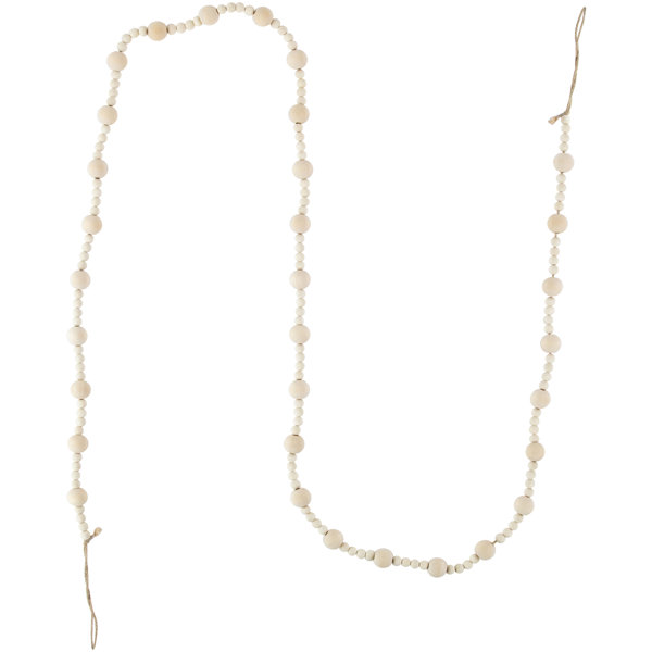 6' White Bead Novelty Garland Birch Lane